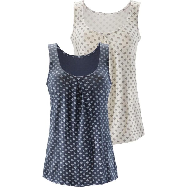 LASCANA Top dymovo modrá / prírodná biela 20332053