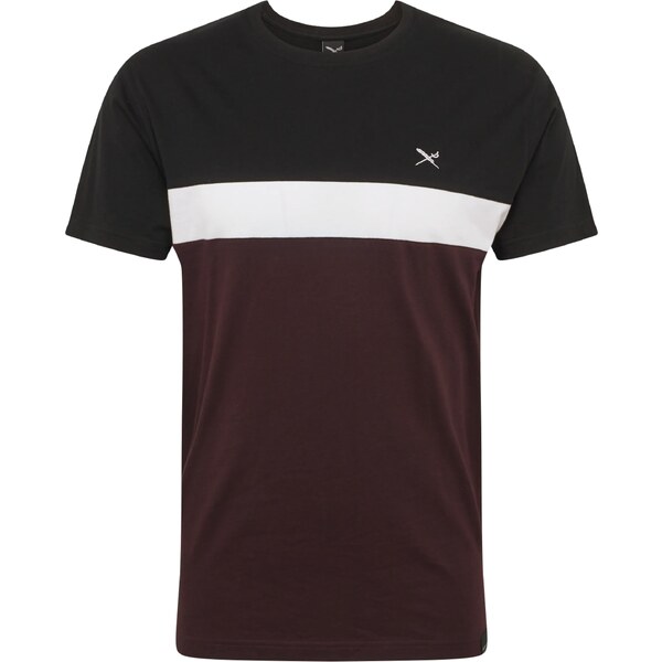 Iriedaily Tričko Court vínovo červená / čierna / biela 15584979
