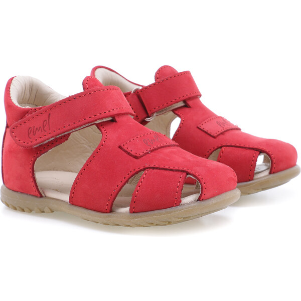 Detské kožené sandálky EMEL E2199-16 Červená 46770909