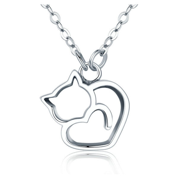 Glory strieborný náhrdelník Mačka 63213176
