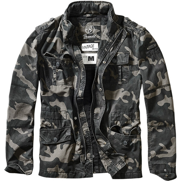 Glara Stylová pánska maskáčová bunda do pasu 18676622