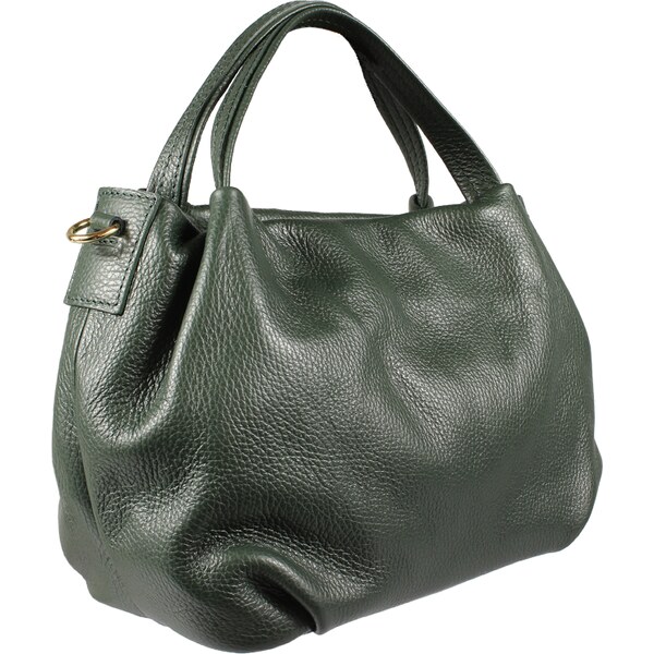 Zelená kožená talianska crossbody kabelka Tea Verde Scura NovaKabelka 8276901