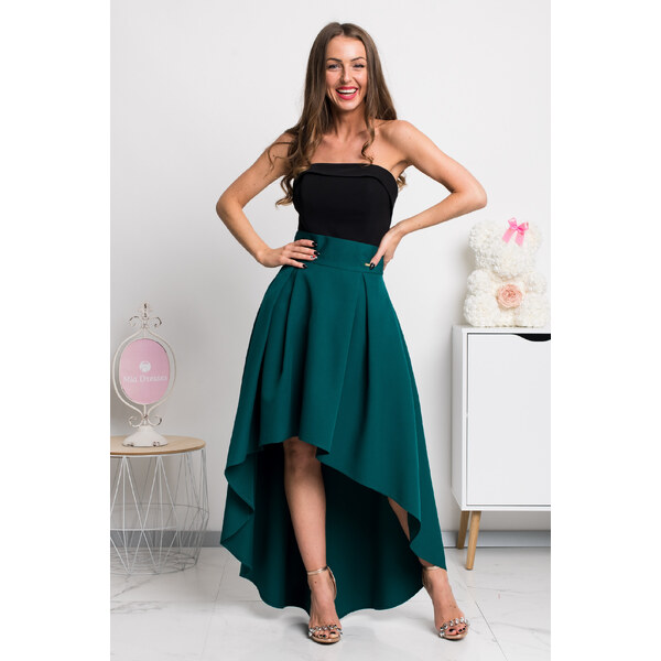 miadresses.sk Smaragdová asymetrická sukňa 17324999