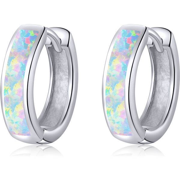 Emporial strieborné náušnice Opálové krúžky SCE861 27937054