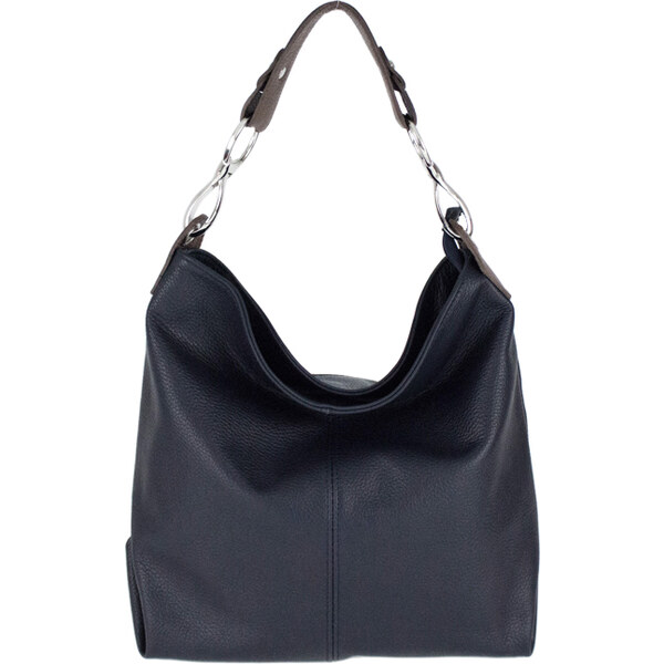 Diva Kožená dámska kabelka Shaila tmavá modrá 17385249