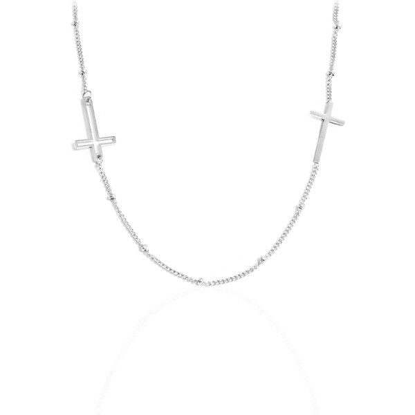 BEMI Design Dámsky náhrdelník dva krížiky z chirurgickej ocele 17559149