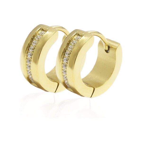 BM Jewellery Náušnice krúžky so zirkónmi Gold S1019130 17559153