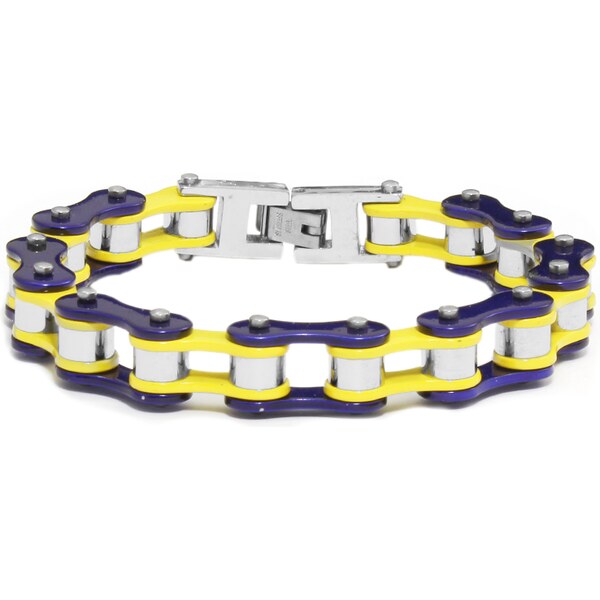 BM Jewellery Dámsky náramok motocyklový reťaz blue / yellow S1005210 17559138