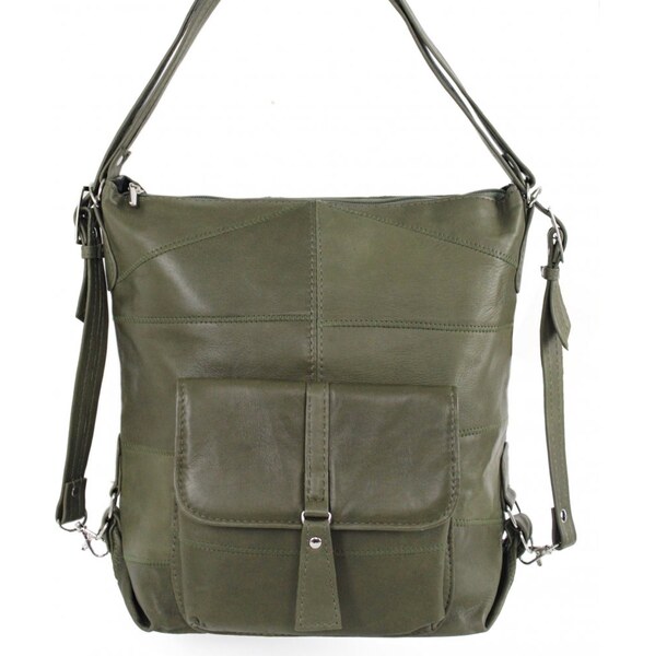 Sikora Dámska kožená kabelka - batôžtek Ela olivová 63523663