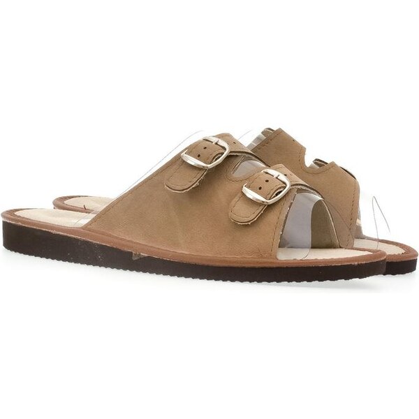 JOHN-C Dámske hnedé papuče MENKA 17559872