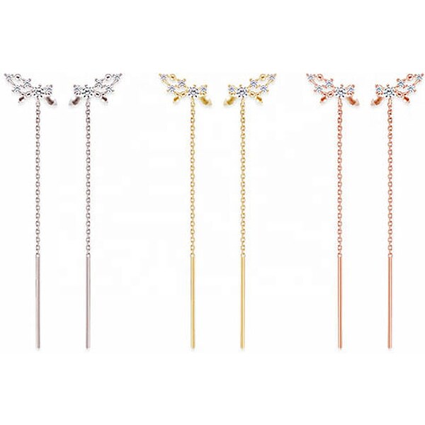 Olivie Strieborné GOLD pozdĺžne náušnice 4142 17652689