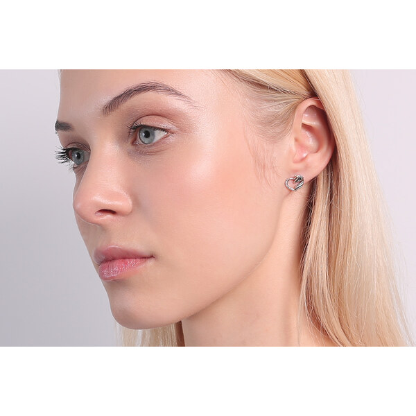 Olivie Strieborné náušnice JEDNOROŽEC V SRDCI 3747 16785458