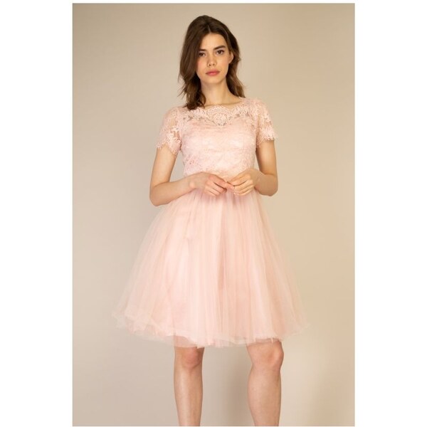 CHOKLATE PARIS Choklate Ružové Spoločenské Mini Šaty 17722831