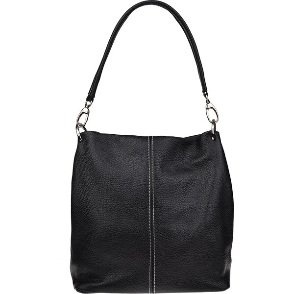 Čierna kožená talianska kabelka Fiora Nera Filati Bianca NovaKabelka 381815