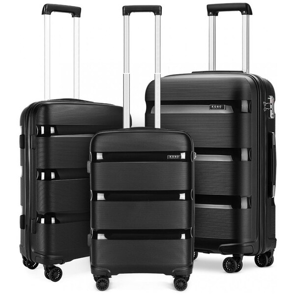 Set kufrov - KONO pastelový praktický na cesty, čierny 33801237