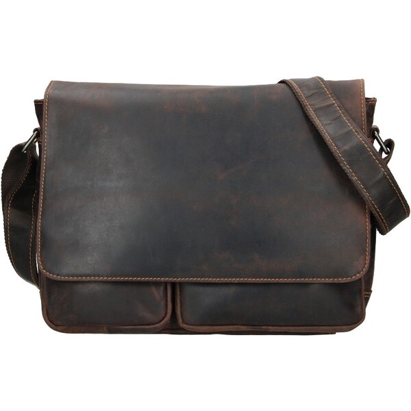 Pánska kožená taška cez rameno Greenwood Josh - tmavo hnedá 58453698