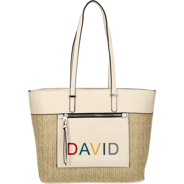 DAVID JONES Krémová veľká dámska kabelka cez rameno CM5741 17905804
