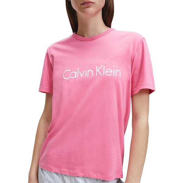 Dámske tričko na spanie QS6105E-AD5 ružová - Calvin Klein 18597692