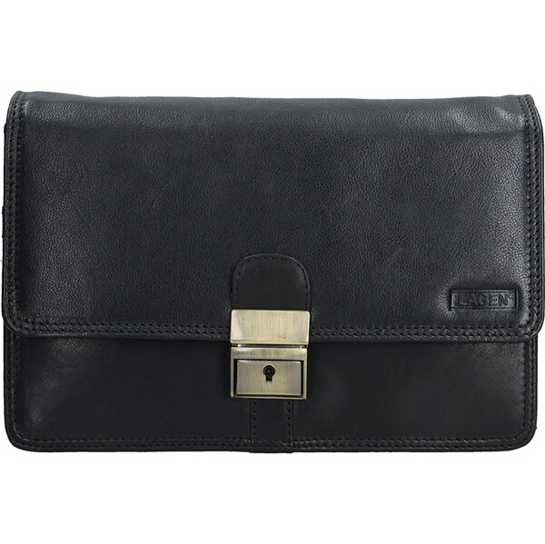 Lagen Pánska kožená etue (dokladovka) E-22016/T čierna 51274582