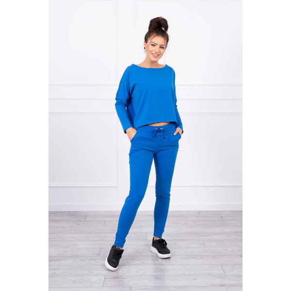 MladaModa Tepláková súprava s oversize blúzkou model 9091 kráľovská 17892982