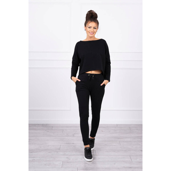 MladaModa Tepláková súprava s oversize blúzkou model 9091 čierna 17892991