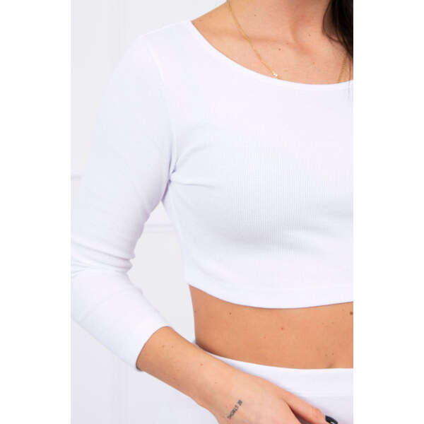 MladaModa Komplet sukne a crop-topu model 9084 biely 17893002