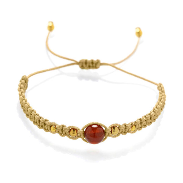 Macramé náramok Granát zlatý Trimakasi 21937720