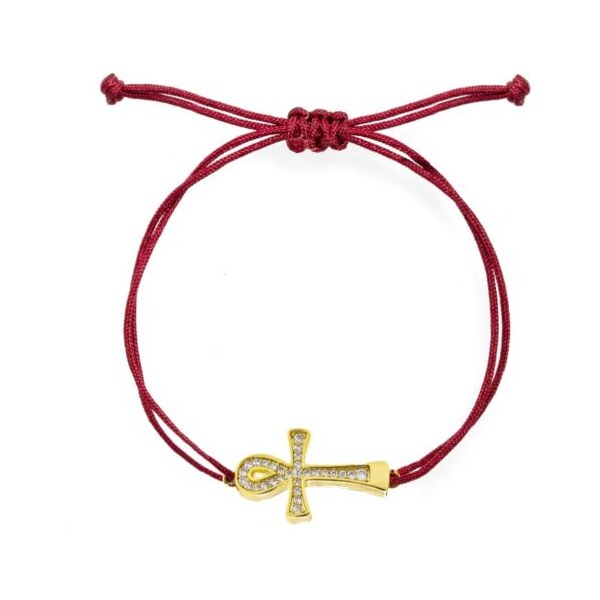 Šnúrkový náramok Ankh života Červený Trimakasi 23086082