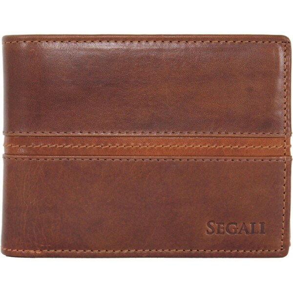 SEGALI Pánska kožená peňaženka 27201372007 hnedá + koňak 46835408