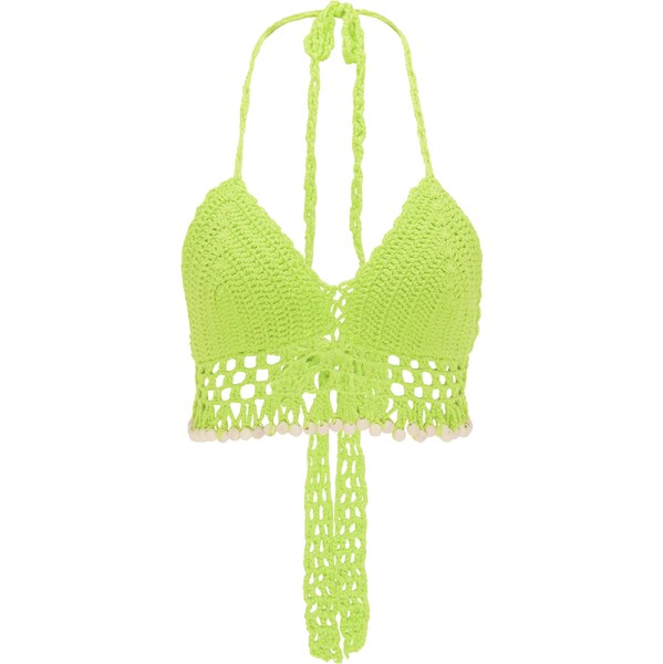 MYMO Vyšívaný top neónovo zelená 65867337