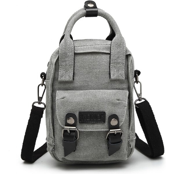KONO Taška - crossbody nositeľná aj ako batoh, šedá 46693345
