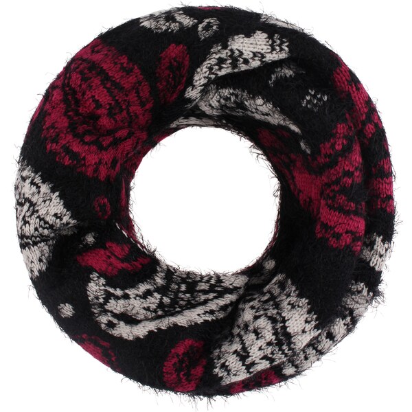 RISA Kruhový šál béžová / tmavočervená / čierna 21350881