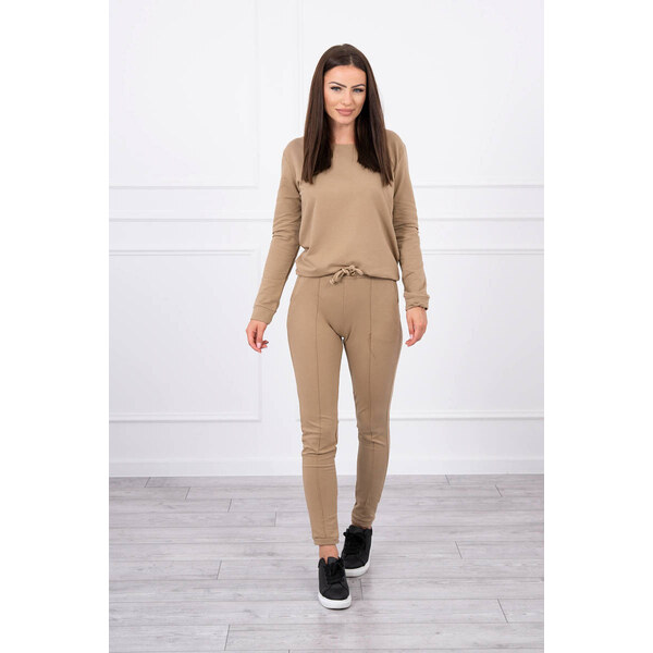 MladaModa Športová tepláková súprava model 9090 farba camel 66338134
