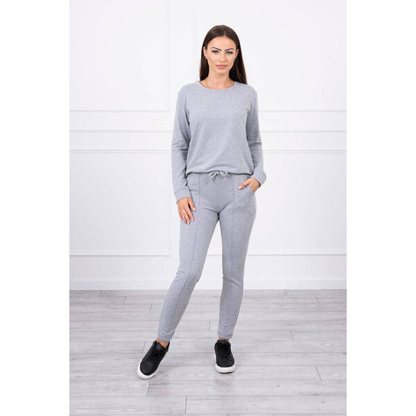 MladaModa Športová tepláková súprava model 9090 šedá 18140711