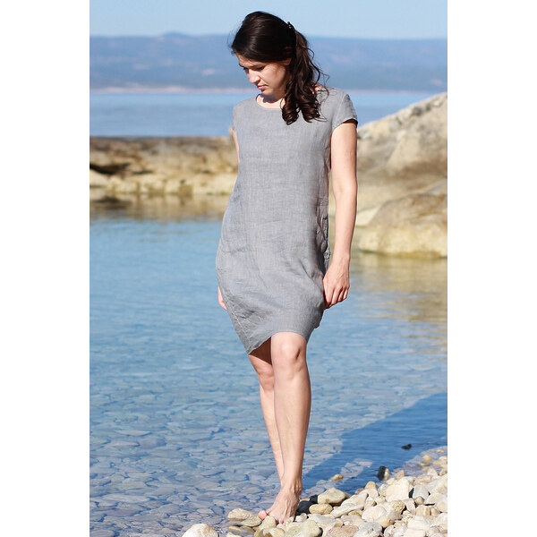 Glara Dámske lanové letné šaty 55746994