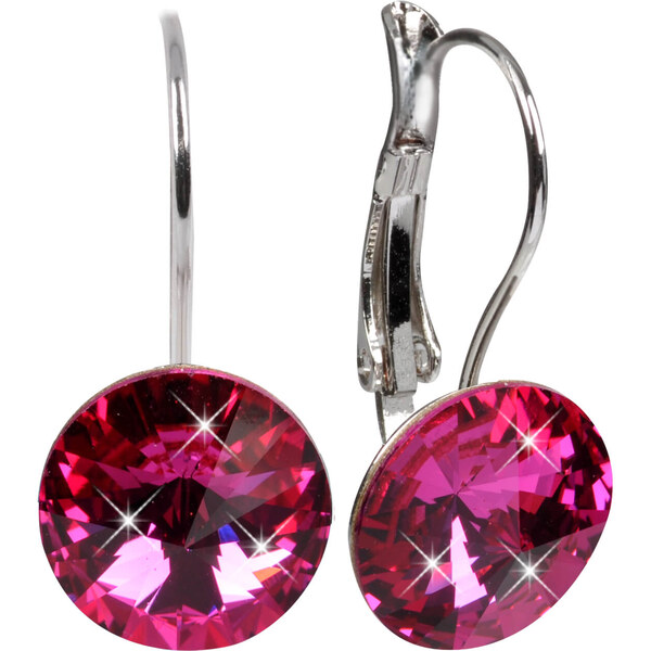 Levien Elegantné náušnice Rivoli Fuchsia 66591932