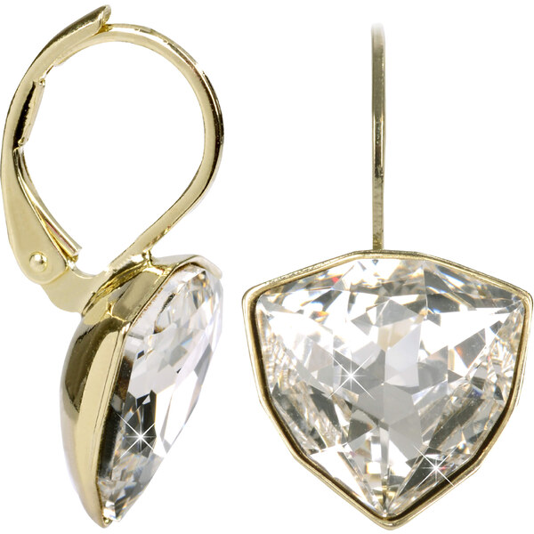 Levien Elegantné pozlátené náušnice Trilliant Crystal 66592509