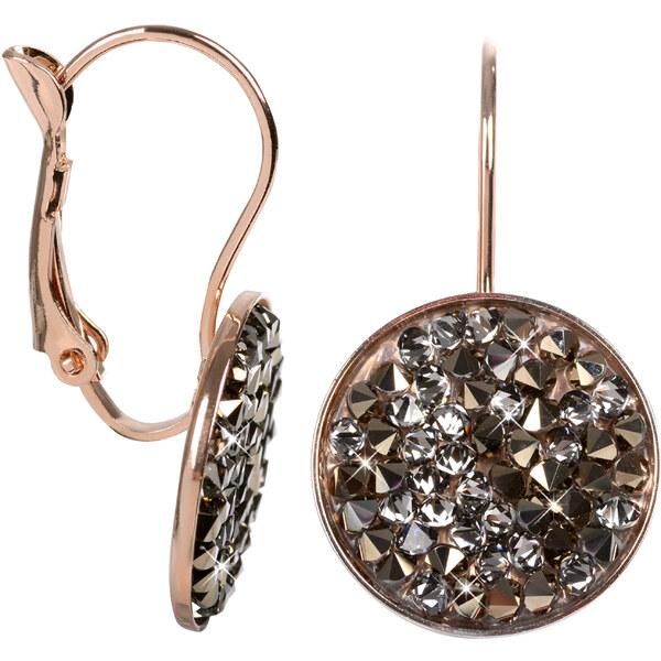 Levien Elegantné bronzové náušnice Rocks Chocolate 66590859