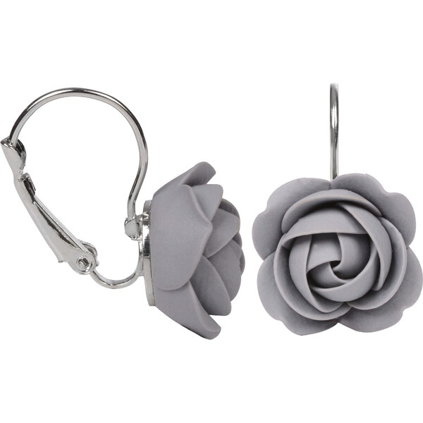Troli Šedé visiace náušnice kytičky 66596078