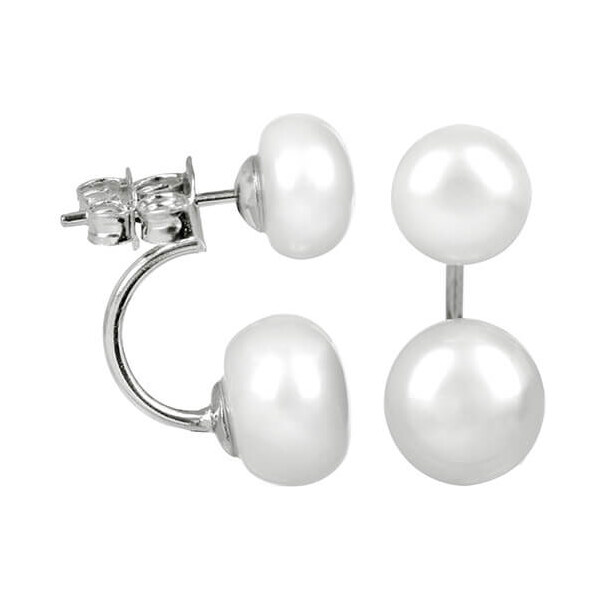 JwL Luxury Pearls Originálne náušnice s pravými bielymi perlami 2v1 66593553