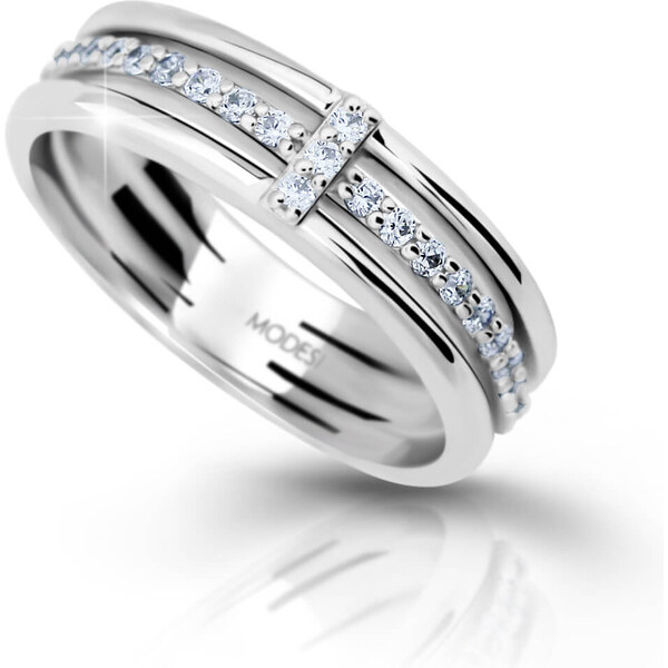 Modesi Strieborný prsteň so zirkónmi M11085 58 mm 66712481