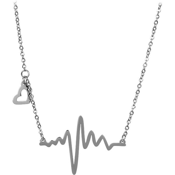 Troli Originálny oceľový náhrdelník Srdcový tep KNSC-253 66595329
