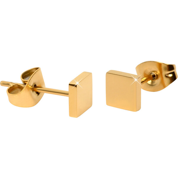 Troli Pozlátené štvorcové náušnice z ocele 66591234