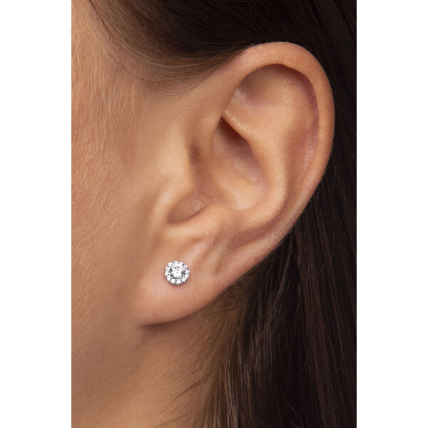 Soliter Zlaté okrúhle náušnice s čírym kryštálom 239 001 00806 07 66582964