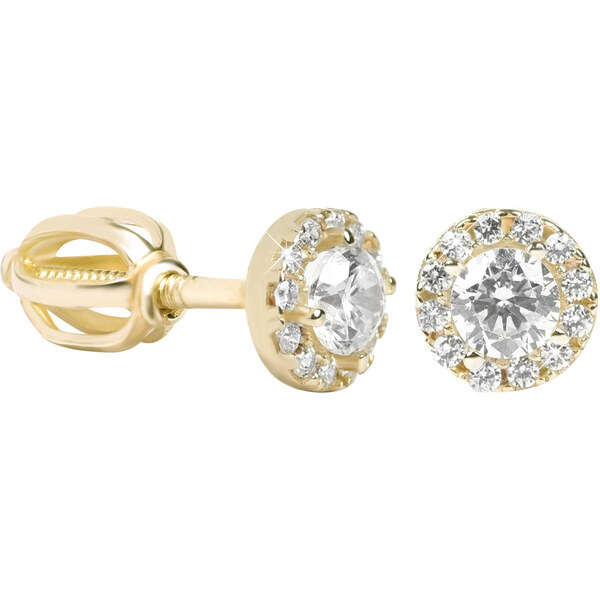 Soliter Zlaté okrúhle náušnice s čírymi kryštálmi 239 001 00806 66578128
