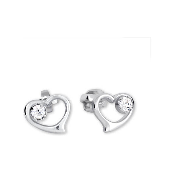 Soliter Strieborné náušnice Srdce s kryštálom 438 001 00931 04 66586023