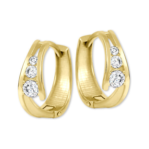 Soliter Zlaté náušnice krúžky so zirkónmi 239 001 00800 66586307