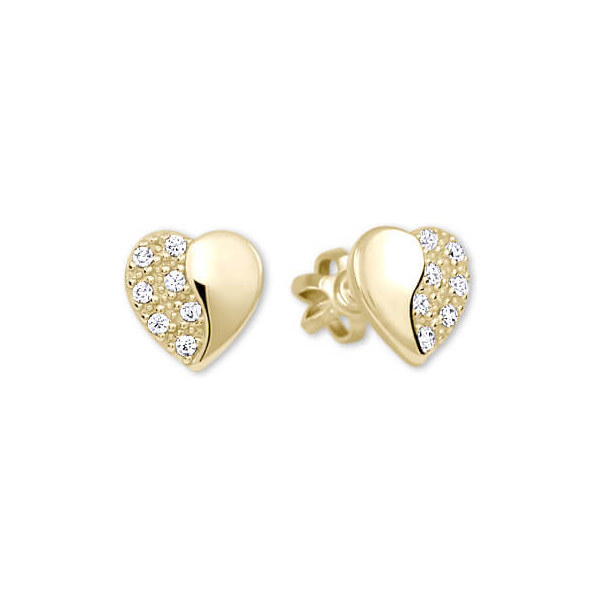 Soliter Zlaté náušnice Srdiečka s kryštálmi 239 001 00878 66586381