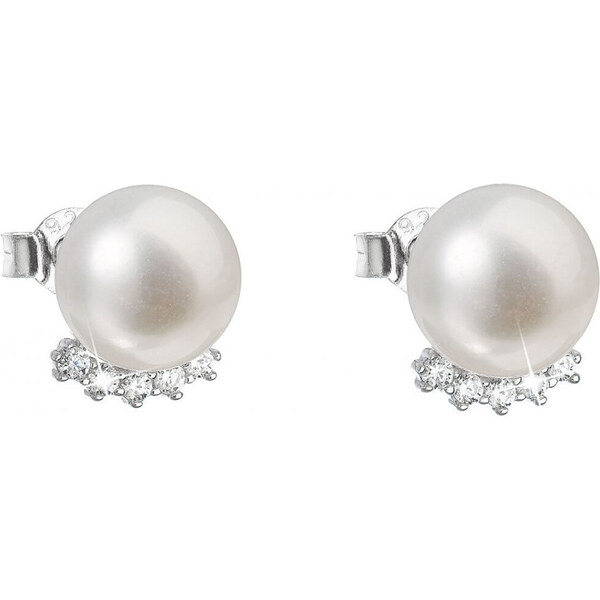 Evolution Group Strieborné náušnice kôstky s pravými perlami Pavona 66589734