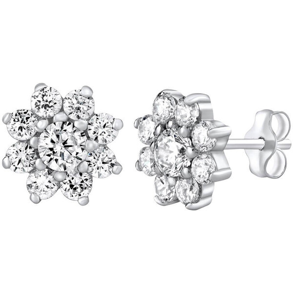 Silvego Strieborné náušnice nezábudky číre zirkónové na puzety 66583662